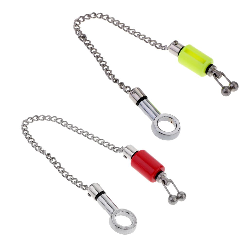 2pcs Chain Indicators Carp Fishing Bite Alarm Indicators Bobbin Red & Yellow