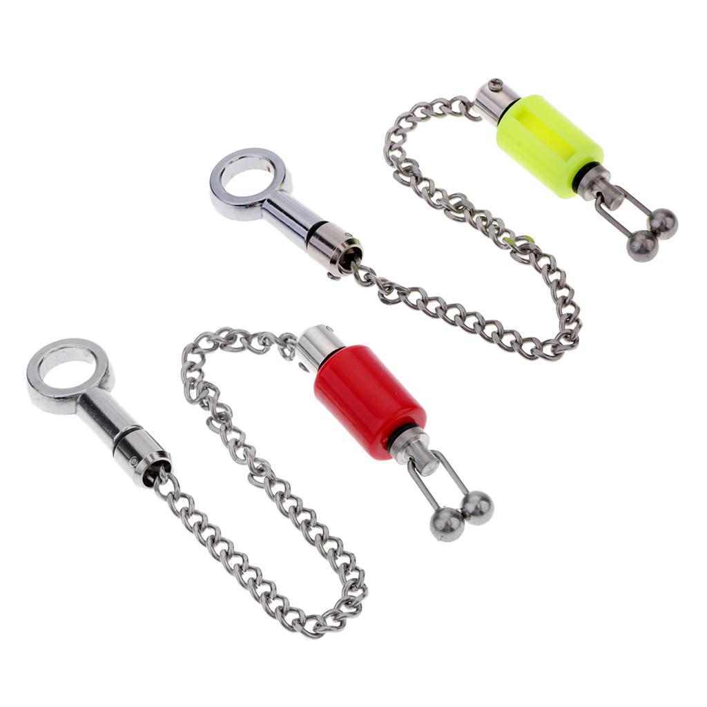 2pcs Chain Indicators Carp Fishing Bite Alarm Indicators Bobbin Red & Yellow