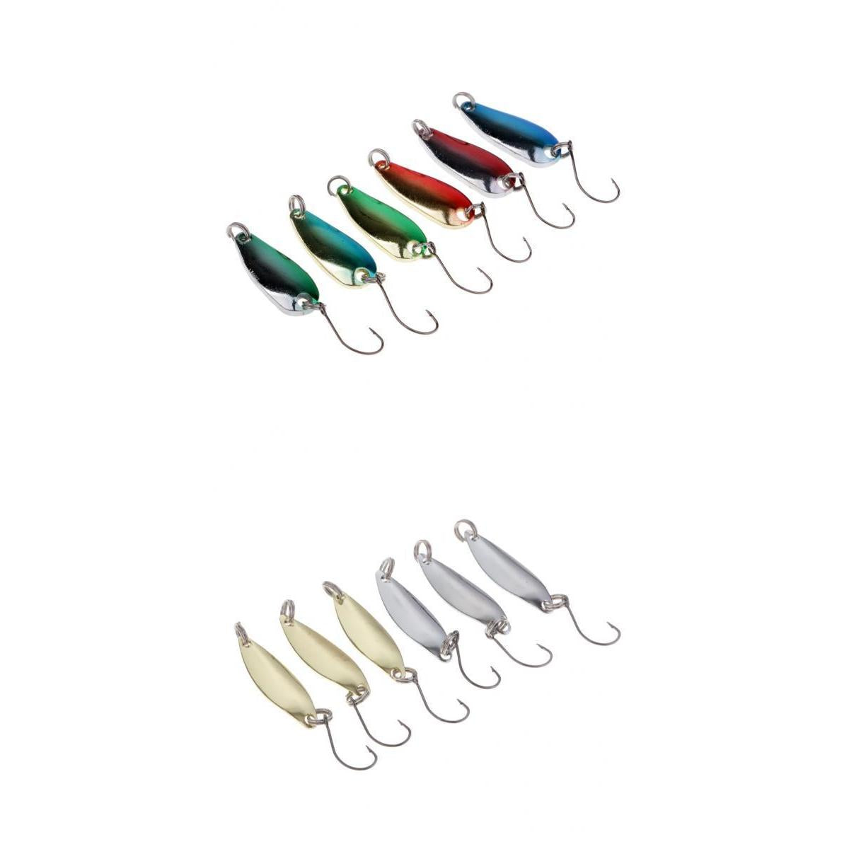 12 Pieces Fishing Lures Baits Spoon Lures Metal Hard Baits Crankbaits Tackle