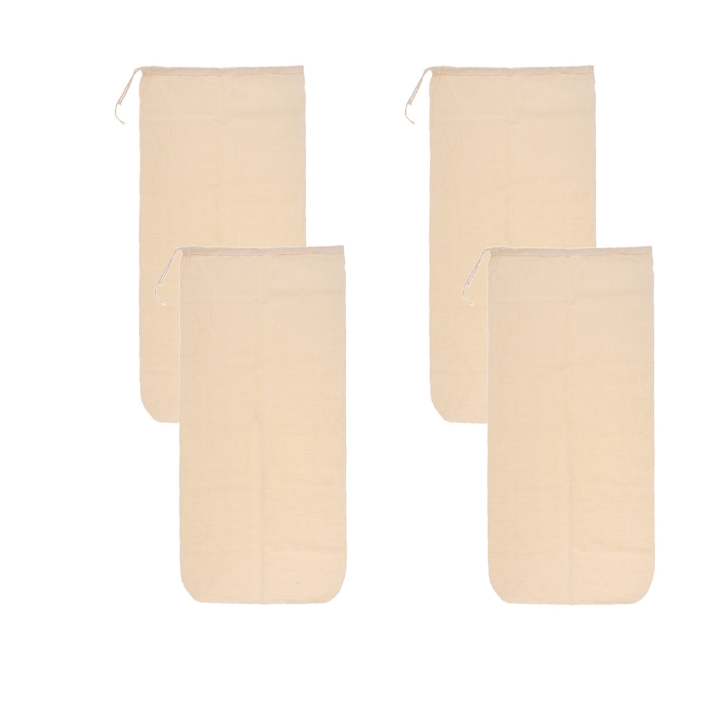 4 Pcs Milk Coffee Juice Reusable Cotton Mesh Strainer Filter Bag 30x60cm