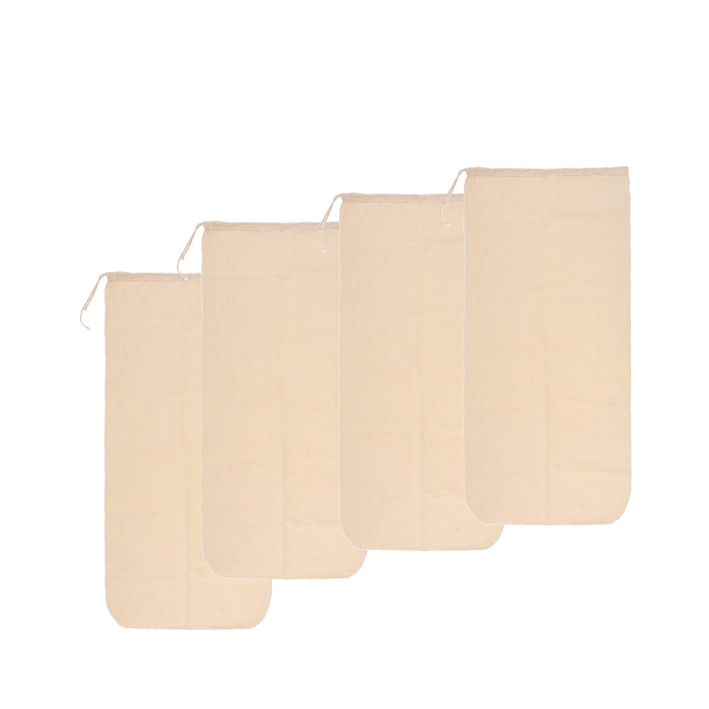 4 Pcs Milk Coffee Juice Reusable Cotton Mesh Strainer Filter Bag 30x60cm