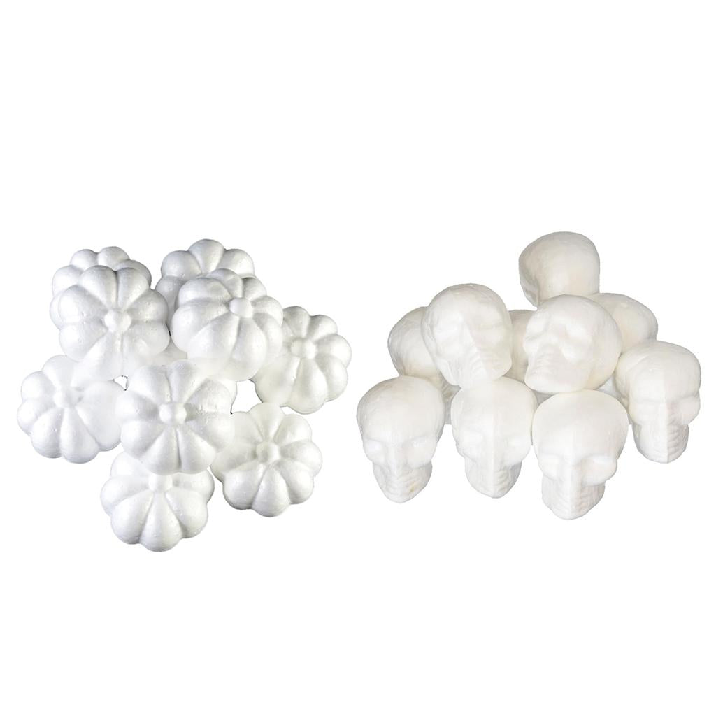 20 Pieces Halloween Pumpkin Skull Polystyrene Foam Ornaments DIY Materials