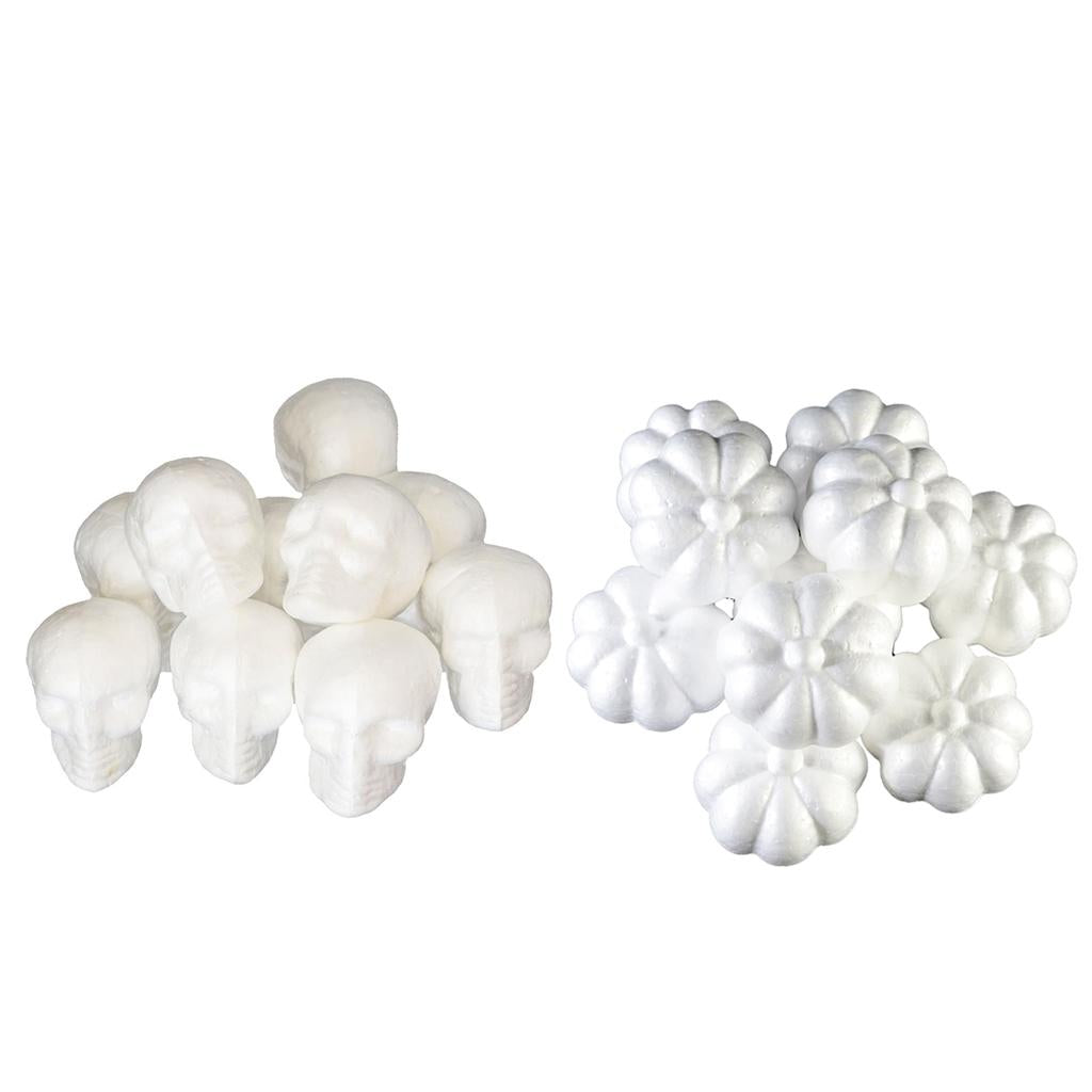 20 Pieces Halloween Pumpkin Skull Polystyrene Foam Ornaments DIY Materials