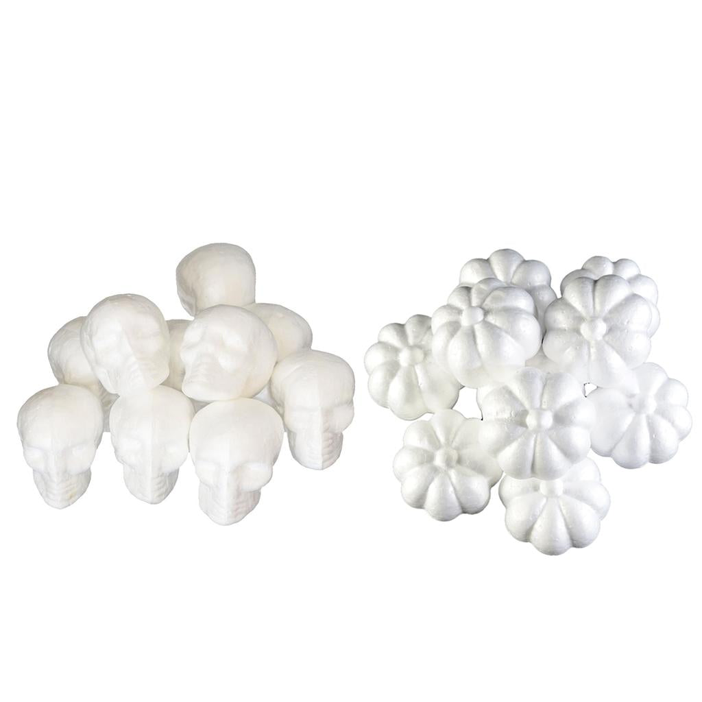 20 Pieces Halloween Pumpkin Skull Polystyrene Foam Ornaments DIY Materials