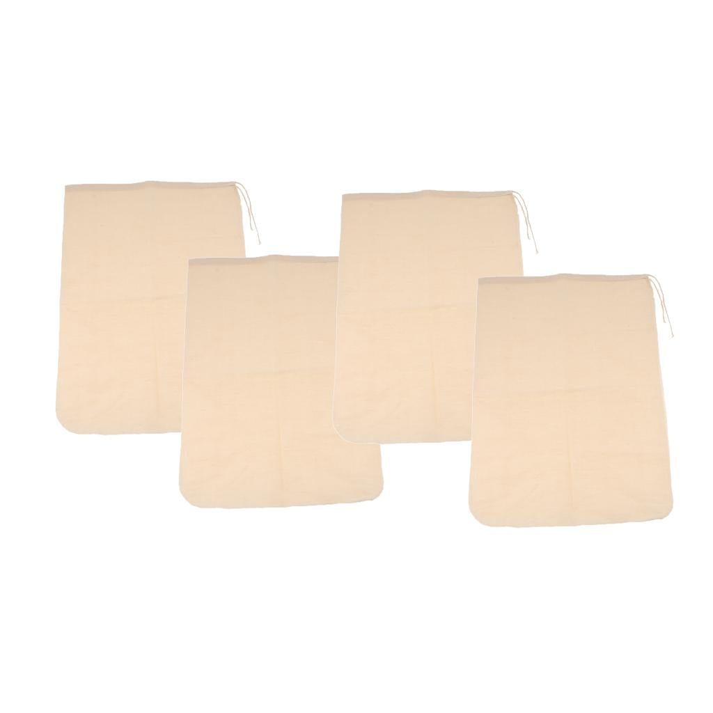 4 Pcs Milk Coffee Juice Reusable Cotton Mesh Strainer Filter Bag 30x45cm