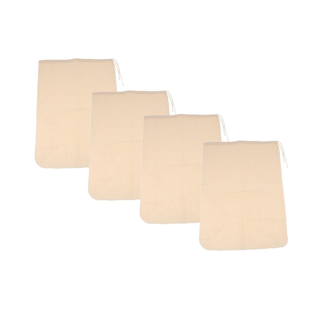 4 Pcs Milk Coffee Juice Reusable Cotton Mesh Strainer Filter Bag 30x45cm
