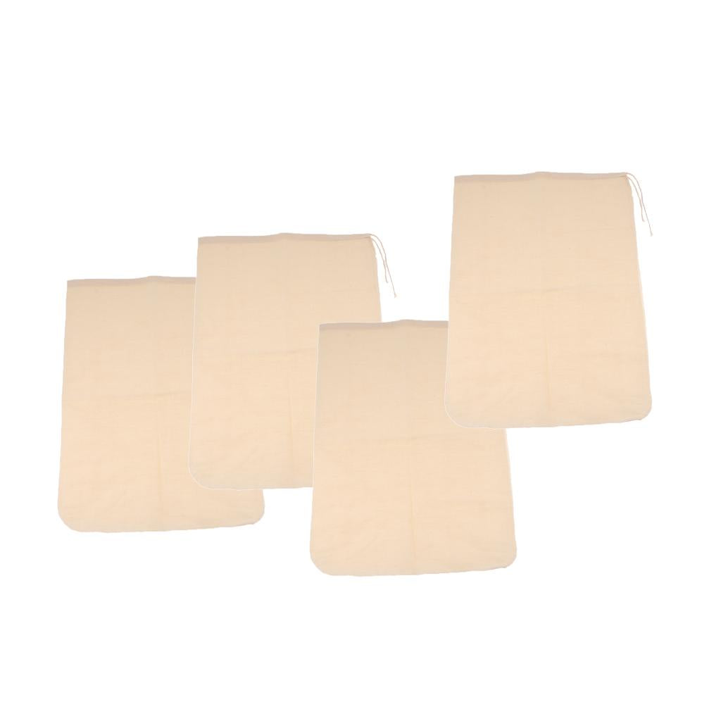 4 Pcs Milk Coffee Juice Reusable Cotton Mesh Strainer Filter Bag 30x45cm