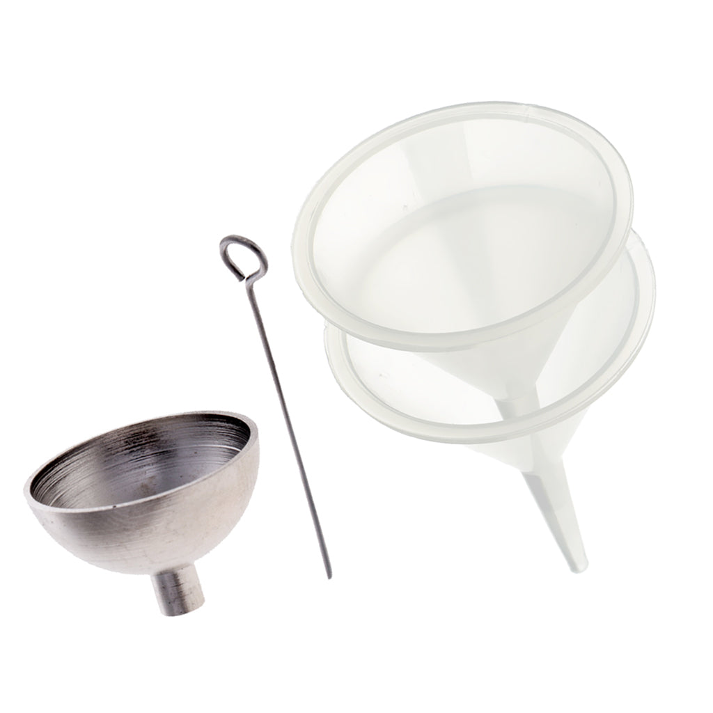 3pcs Stainless Steel & Plastic Mini Funnel Kit For Filling Urn Jewelry