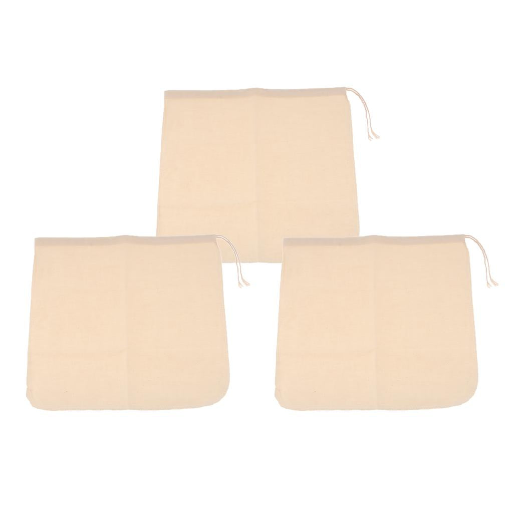 4 Pcs Milk Coffee Juice Reusable Cotton Mesh Strainer Filter Bag 30x30cm