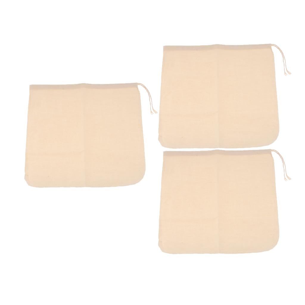 4 Pcs Milk Coffee Juice Reusable Cotton Mesh Strainer Filter Bag 30x30cm