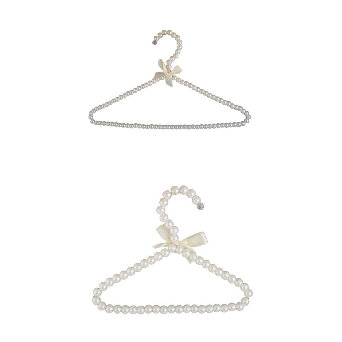 2x Iron Clothes Hanger Skirts Trousers Hooks Swan Shape Hanger White Bowknot