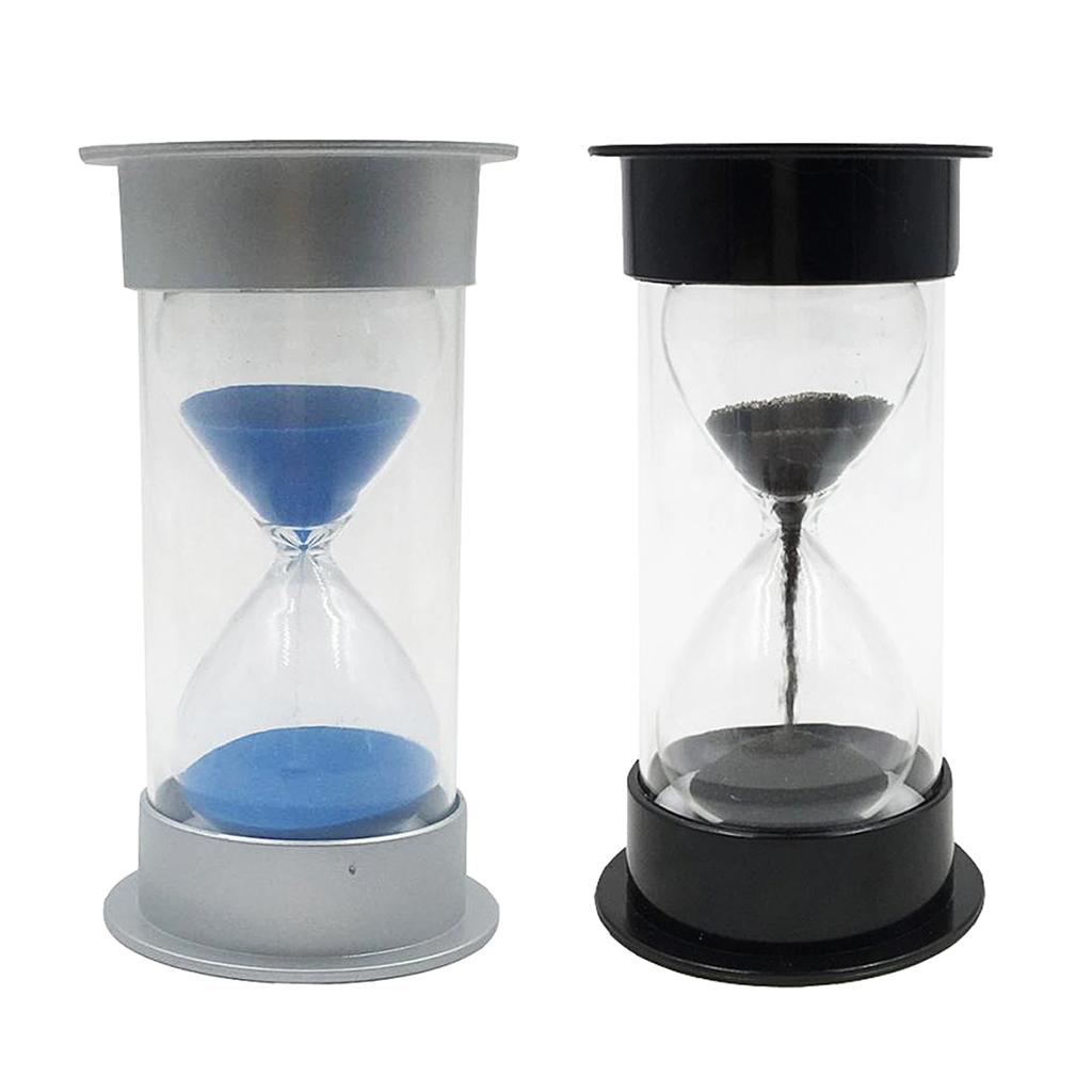 2x Square Wood 20/10 Sec Hourglass Timer Sand Clock Blue Kid Kitchen Tool
