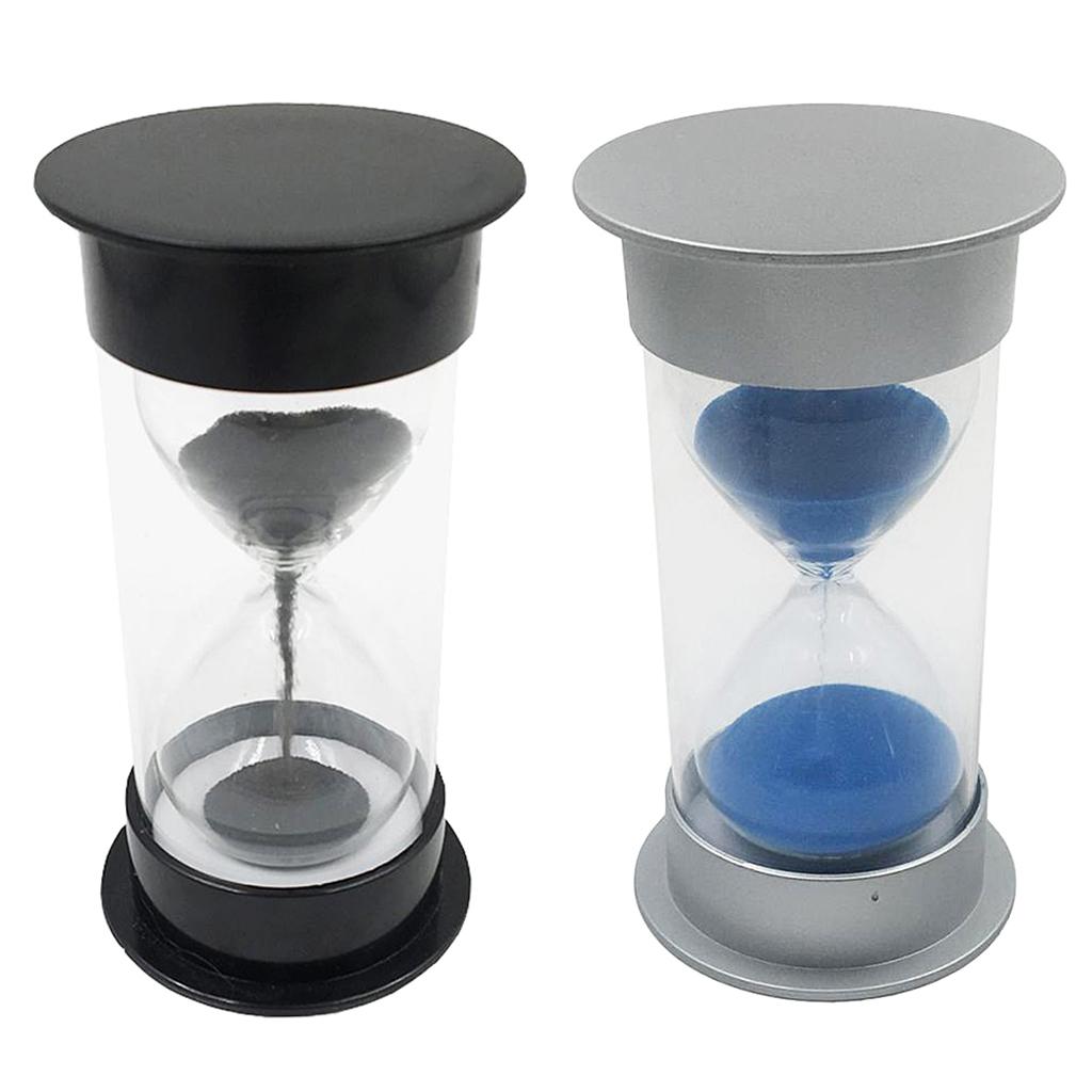 2x Square Wood 20/10 Sec Hourglass Timer Sand Clock Blue Kid Kitchen Tool