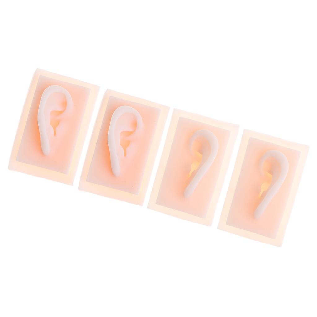 2 Pairs 1:1 Lifesize Silicone Human Acupuncture Ear Model Study Kit