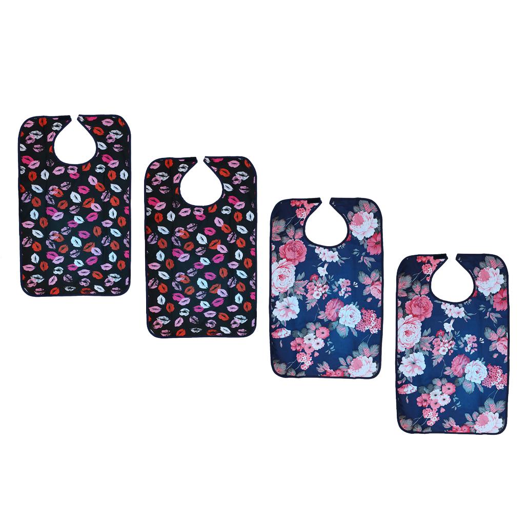 4 Pieces Waterproof Eating Bib Mealtime Cloth Protector Disability Aid Apron