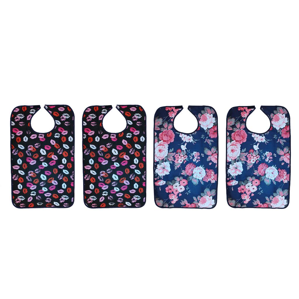 4 Pieces Waterproof Eating Bib Mealtime Cloth Protector Disability Aid Apron