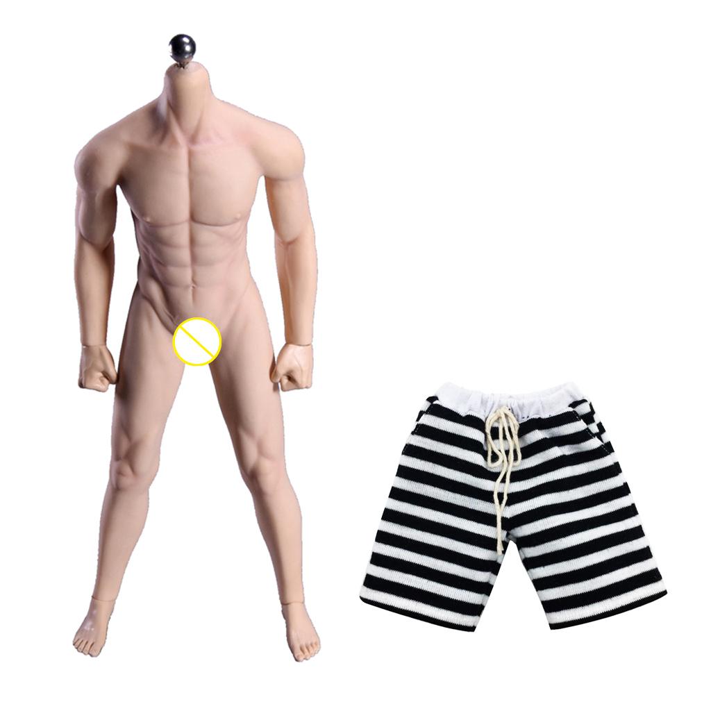 1/6 Scale Super Flexible Male Seamless Body with Steel Skeleton Short Pants