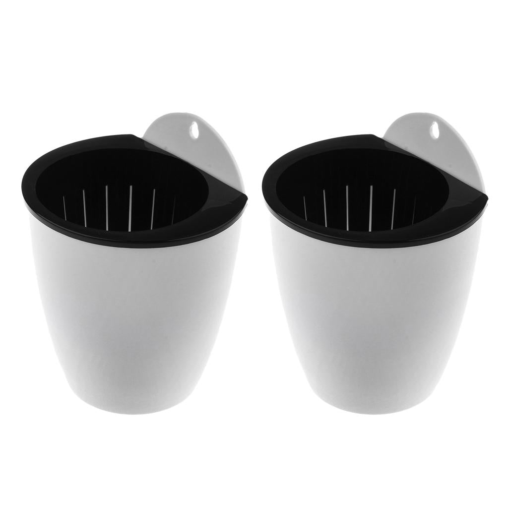 2pcs Garden Self-watering Plant Flower Pot Wall Hanging Plastic Planter-S