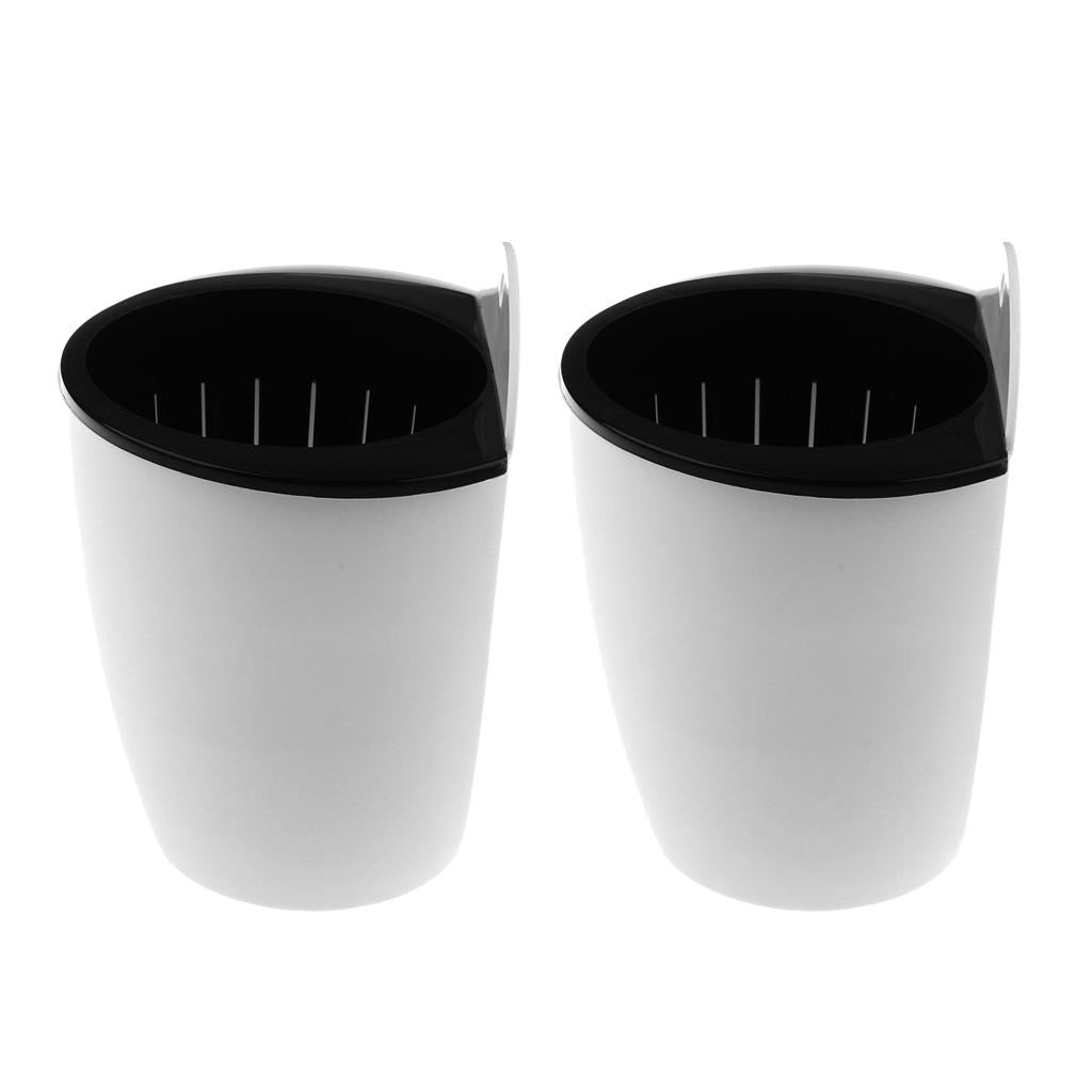 2pcs Garden Self-watering Plant Flower Pot Wall Hanging Plastic Planter-S