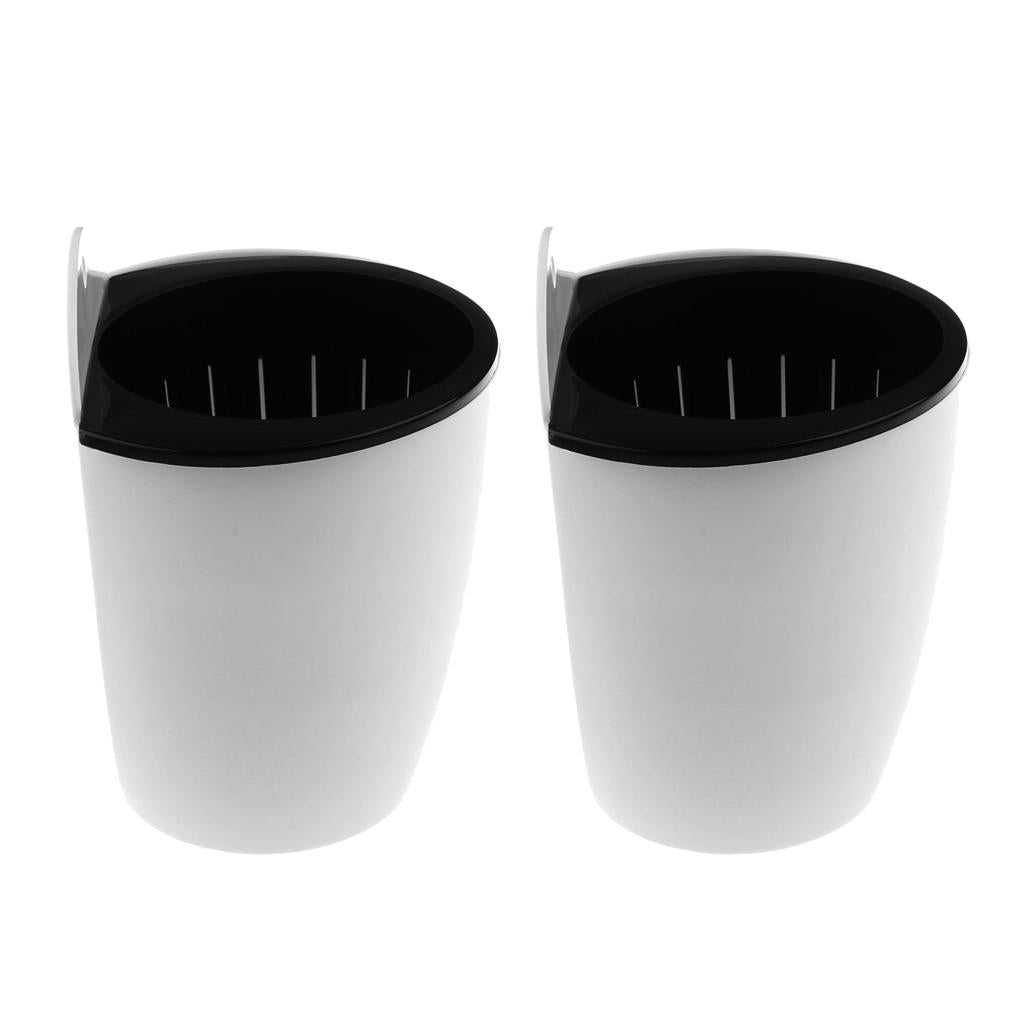 2pcs Garden Self-watering Plant Flower Pot Wall Hanging Plastic Planter-S
