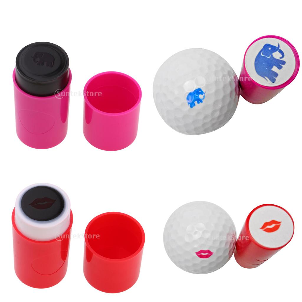 2pcs Colorfast Quick-dry Golf Ball Stamper Marker Impression Lips+Elephant