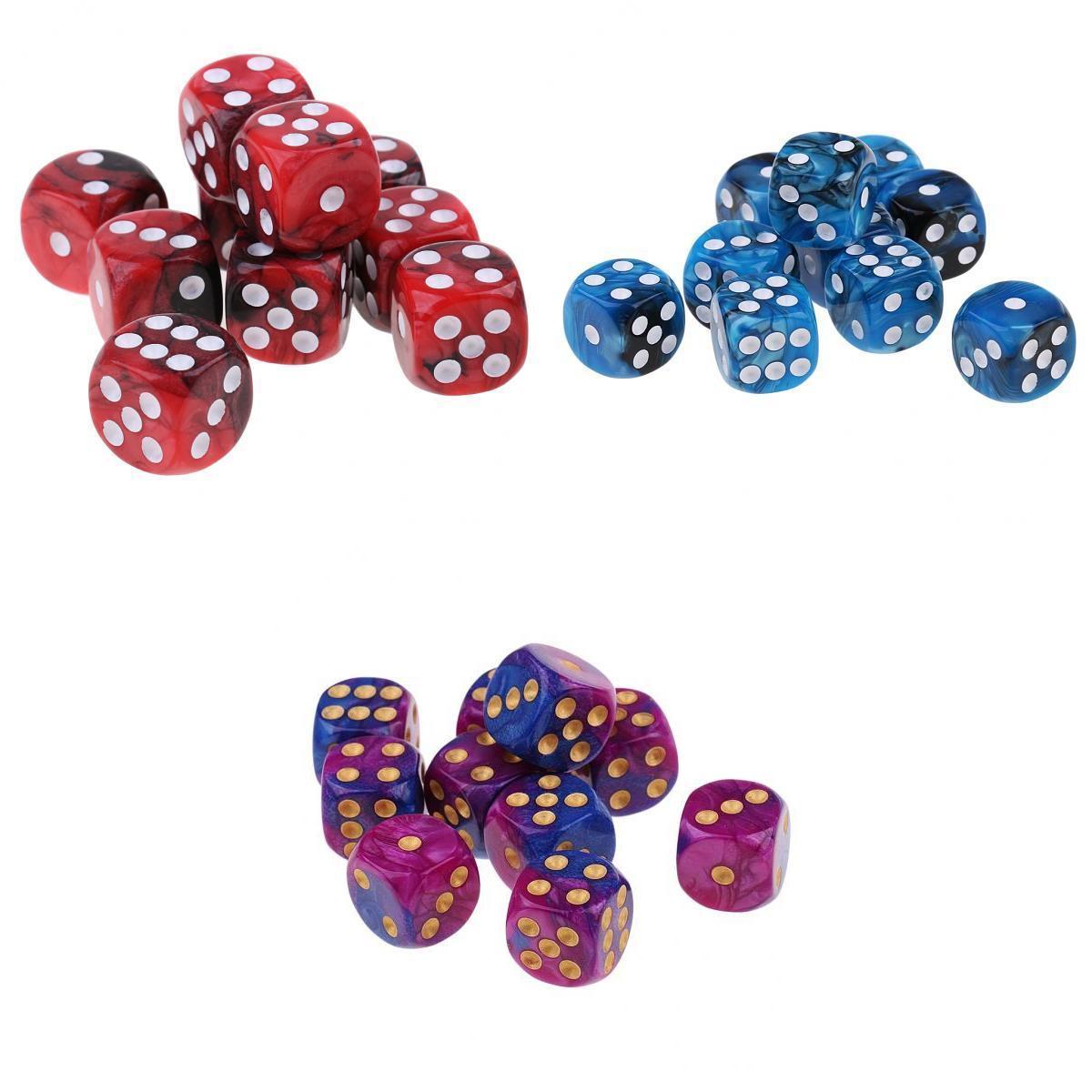 30x Six Sided D6 Dice Dotted Die Square For Dungeons and Dragons Props Gift