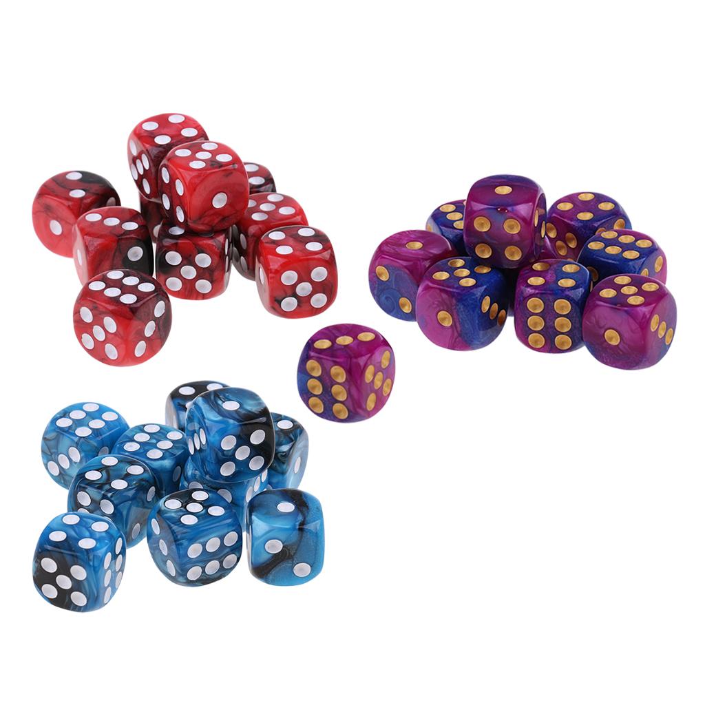 30x Six Sided D6 Dice Dotted Die Square For Dungeons and Dragons Props Gift