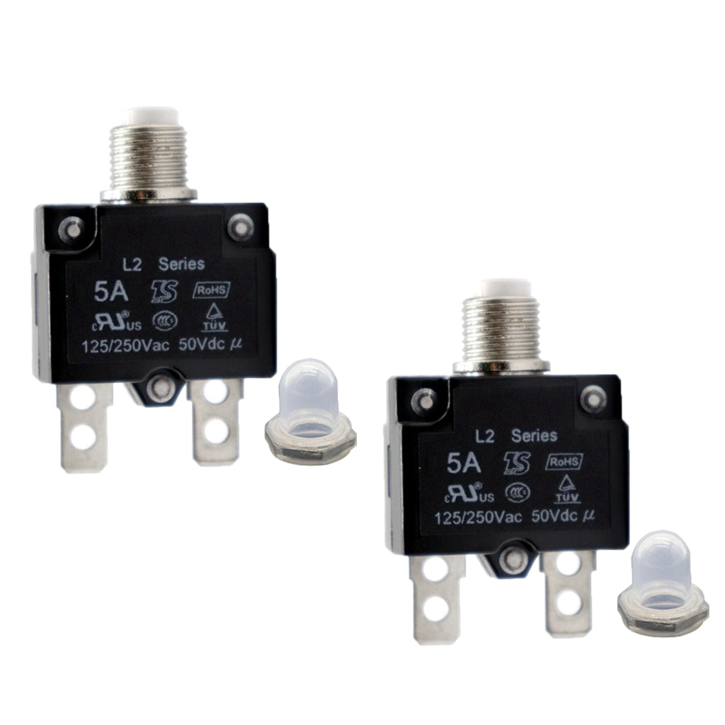 2pcs 5A Circuit Breaker Overload Protector Switch Fuse Resettable 125/250V