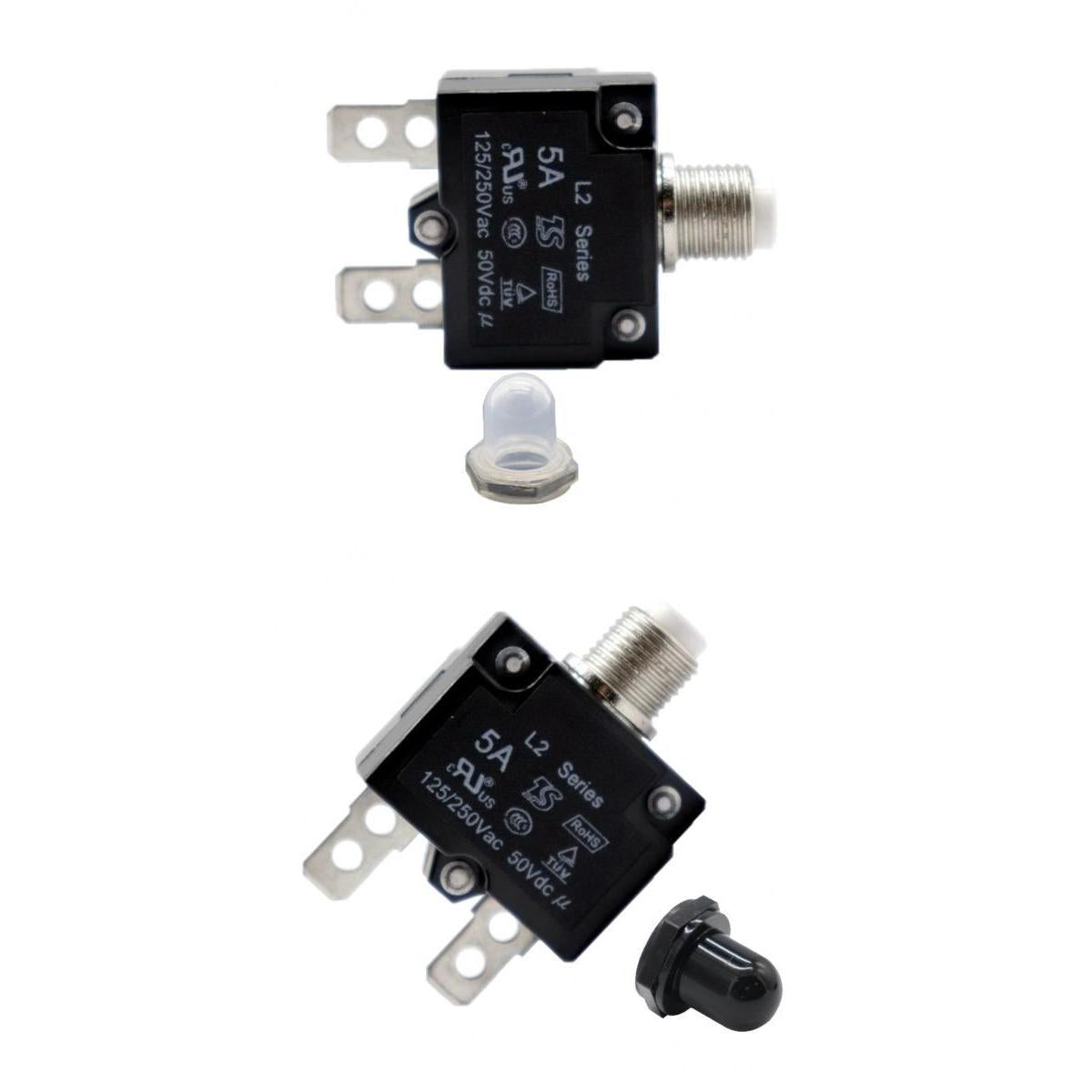 2pcs 5Amp Circuit Breaker Overload Protector Switch Fuse Resettable 125/250V