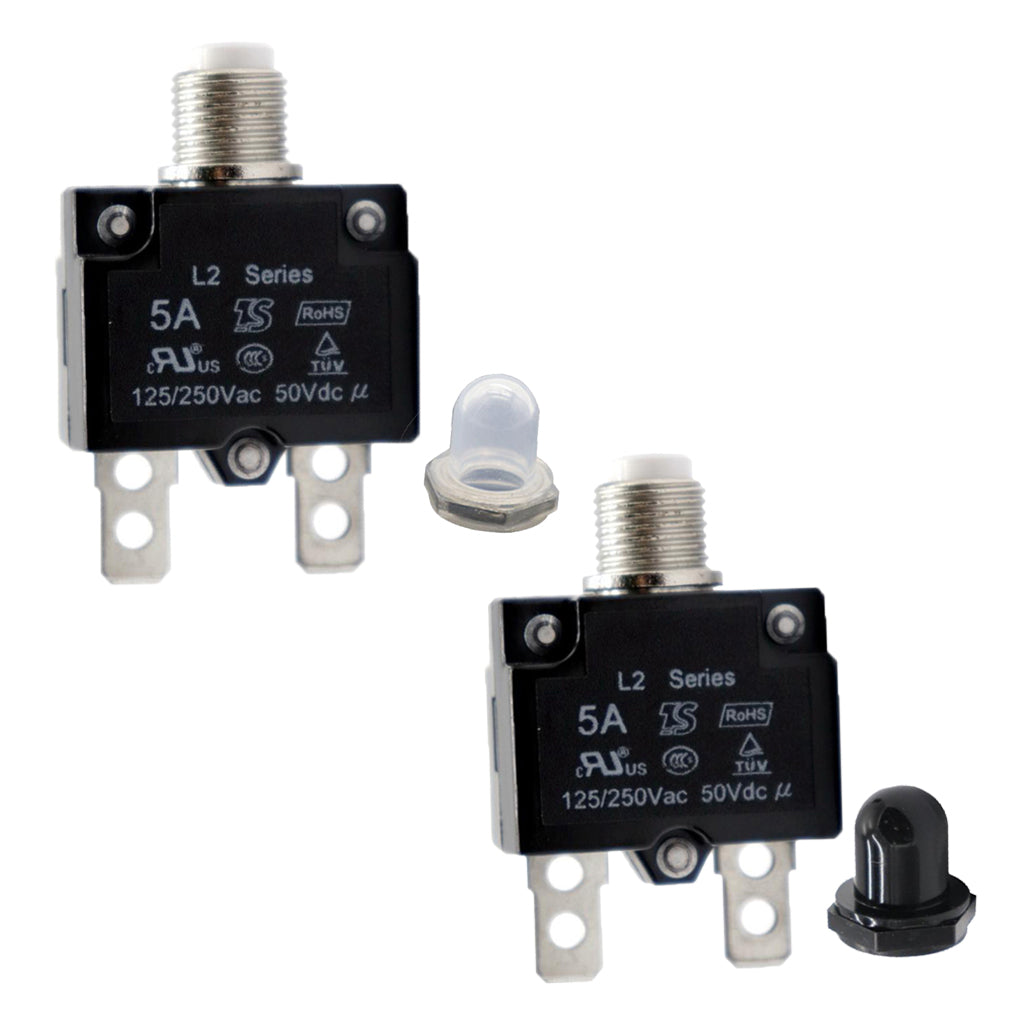 2pcs 5Amp Circuit Breaker Overload Protector Switch Fuse Resettable 125/250V