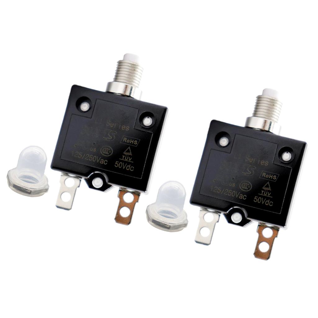2pcs 30A Circuit Breaker Overload Protector Switch Fuse Resettable 125/250V