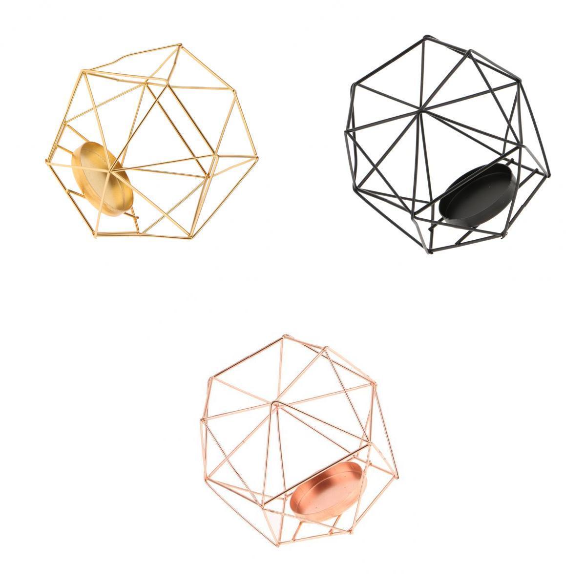 3D Geometric Wedding Geometric Candlestick Candle Tea Light Holder 3-set