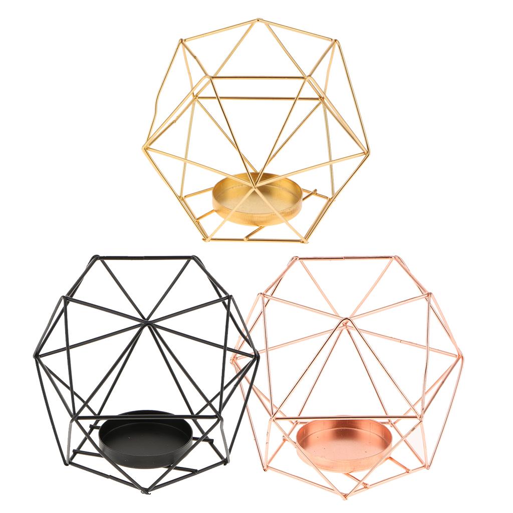 3D Geometric Wedding Geometric Candlestick Candle Tea Light Holder 3-set