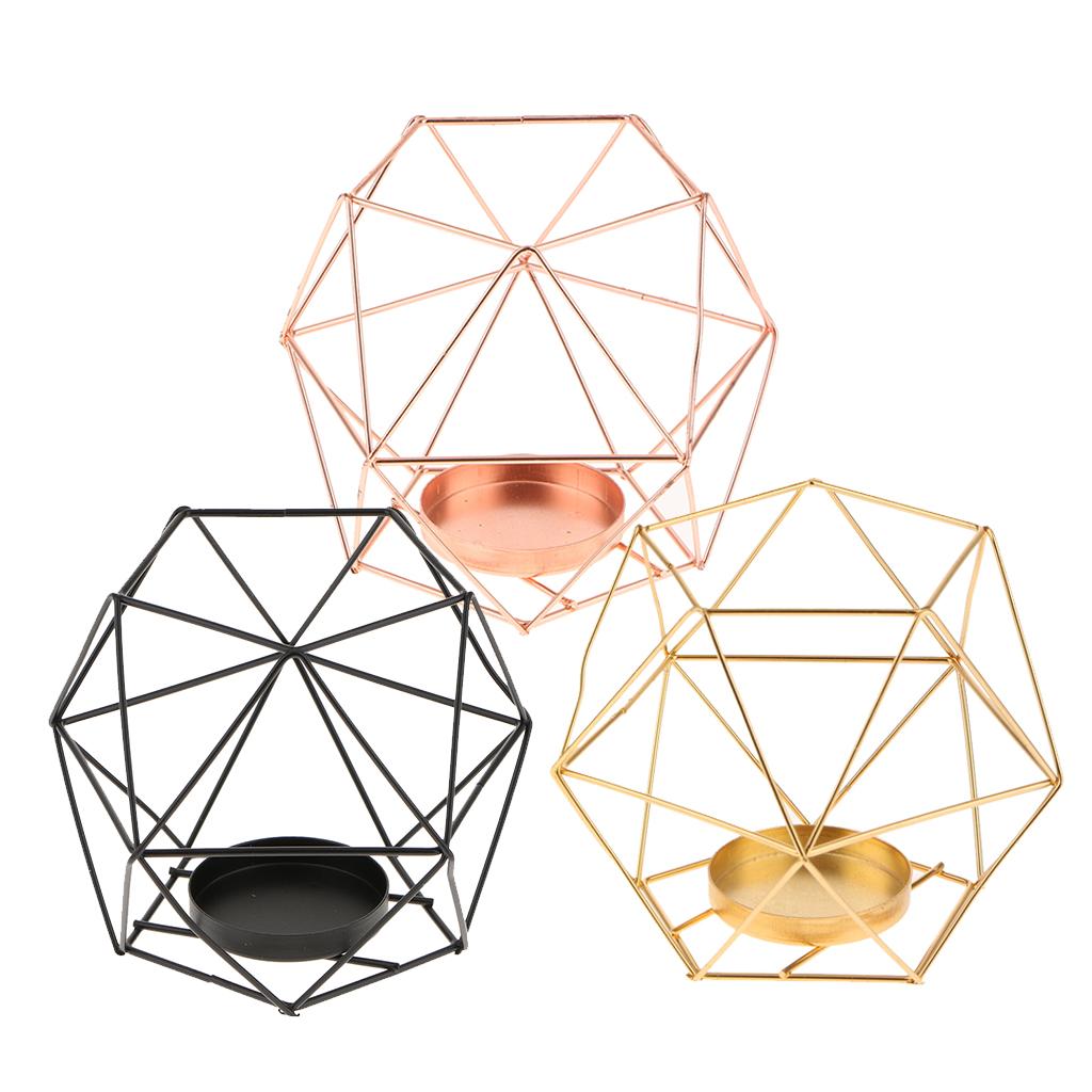 3D Geometric Wedding Geometric Candlestick Candle Tea Light Holder 3-set
