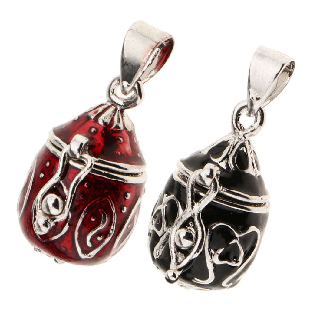 2 Pieces Enamel Openable Cremation Keepsake Urn Pendant for Chain Necklace
