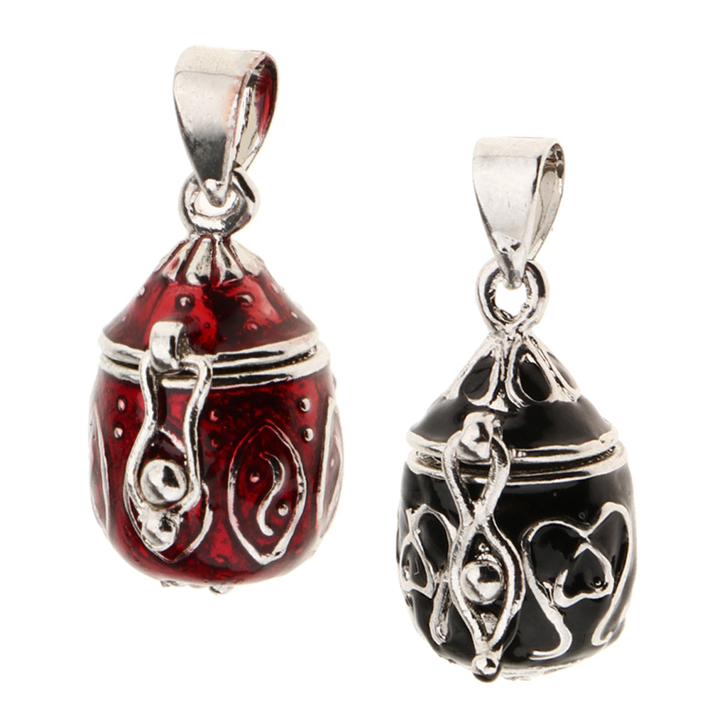 2 Pieces Enamel Openable Cremation Keepsake Urn Pendant for Chain Necklace