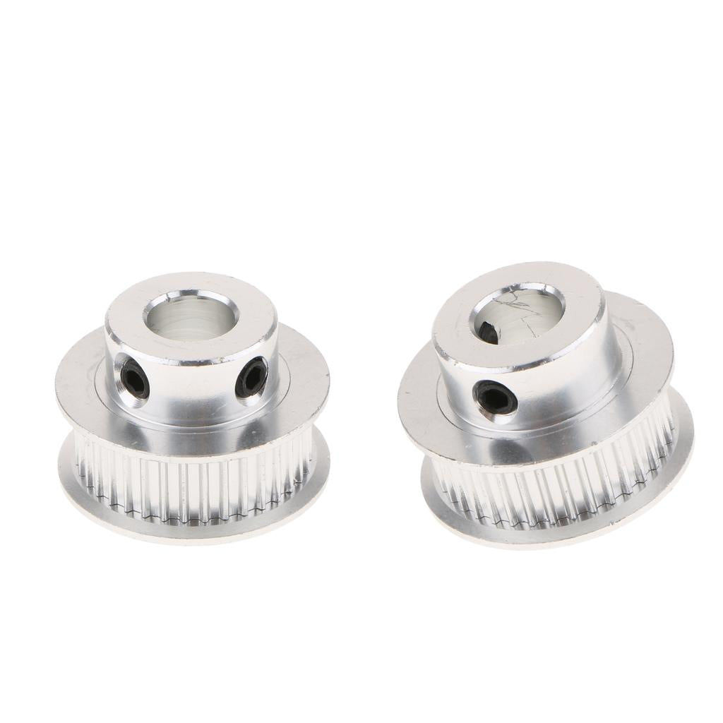 2 Pieces Aluminum Alloy 3D Printer GT2 Timing Belt Pulley 36 Teeth Bore 8mm