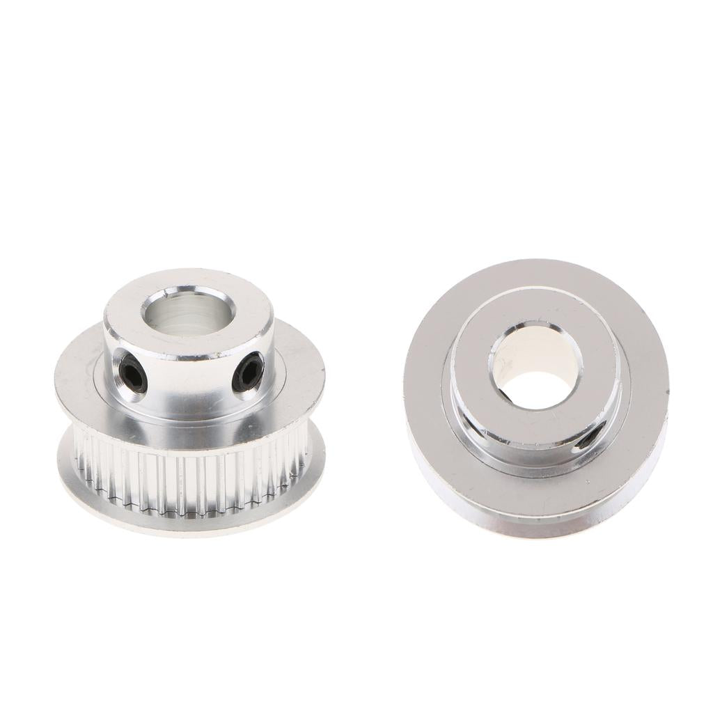 2 Pieces Aluminum Alloy 3D Printer GT2 Timing Belt Pulley 36 Teeth Bore 8mm