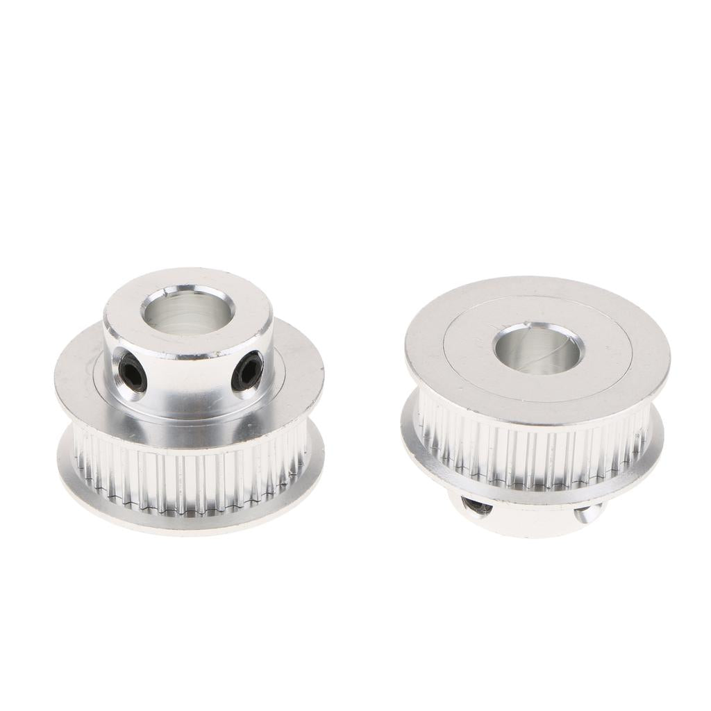 2 Pieces Aluminum Alloy 3D Printer GT2 Timing Belt Pulley 36 Teeth Bore 8mm