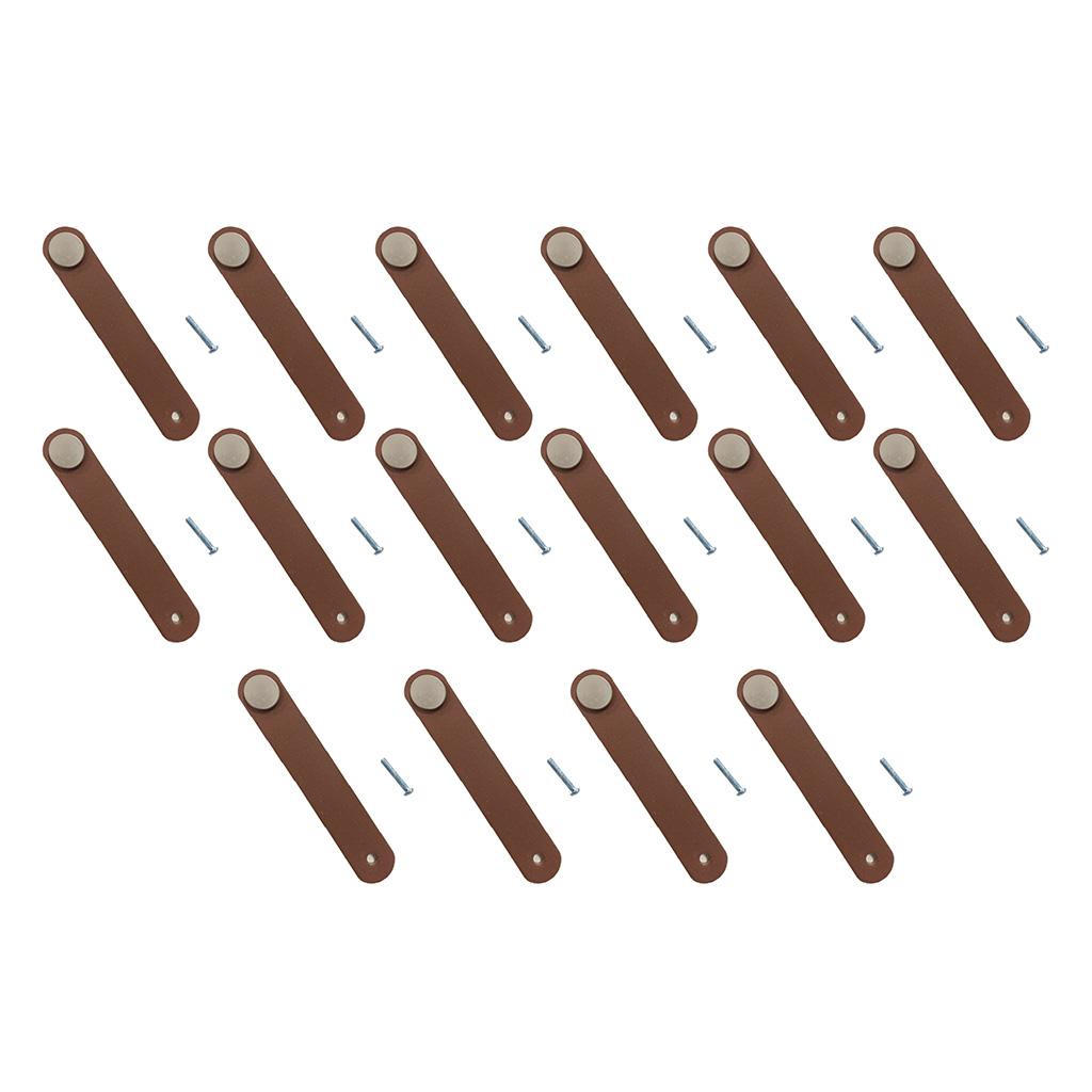 16x Handmade Leather Suitcase Handle Drawer Cabinet Leather Handle Pull Knob