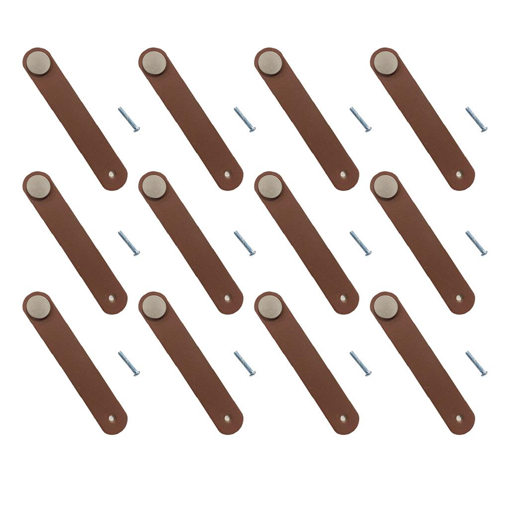 12x Handmade Leather Suitcase Handle Drawer Cabinet Leather Handle Pulls A