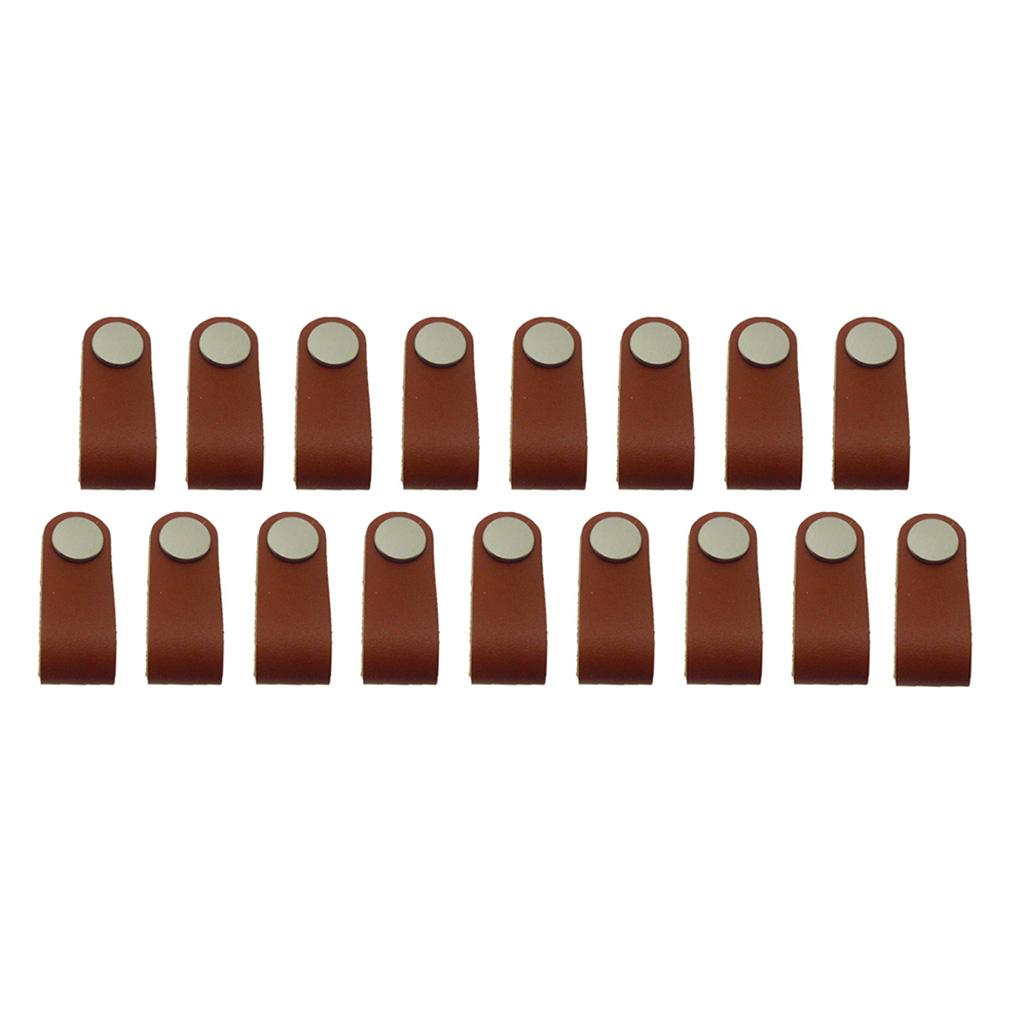 17xHandmade Leather Suitcase Handle Drawer Cabinet Leather Handle Pulls Knob
