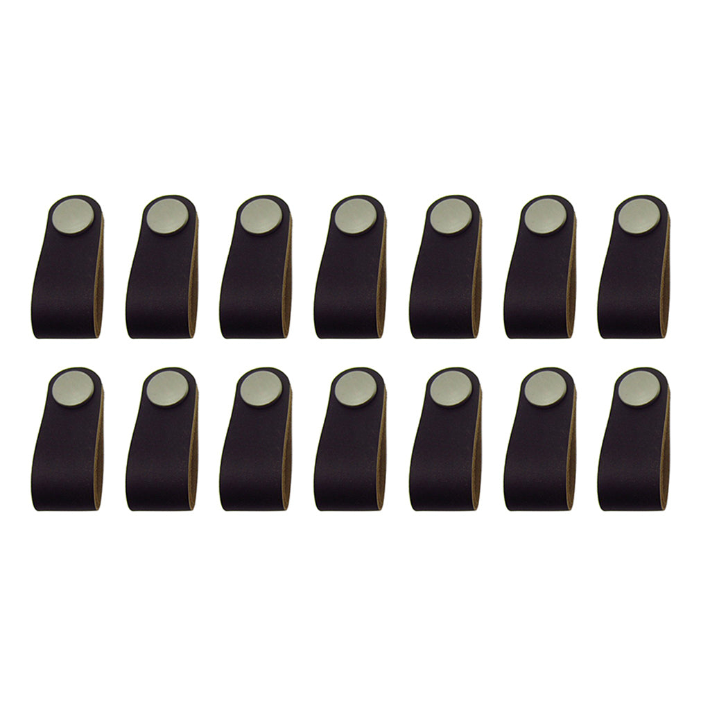 14x Handmade Leather Suitcase Handle Drawer Cabinet Leather Handle Pull Knob