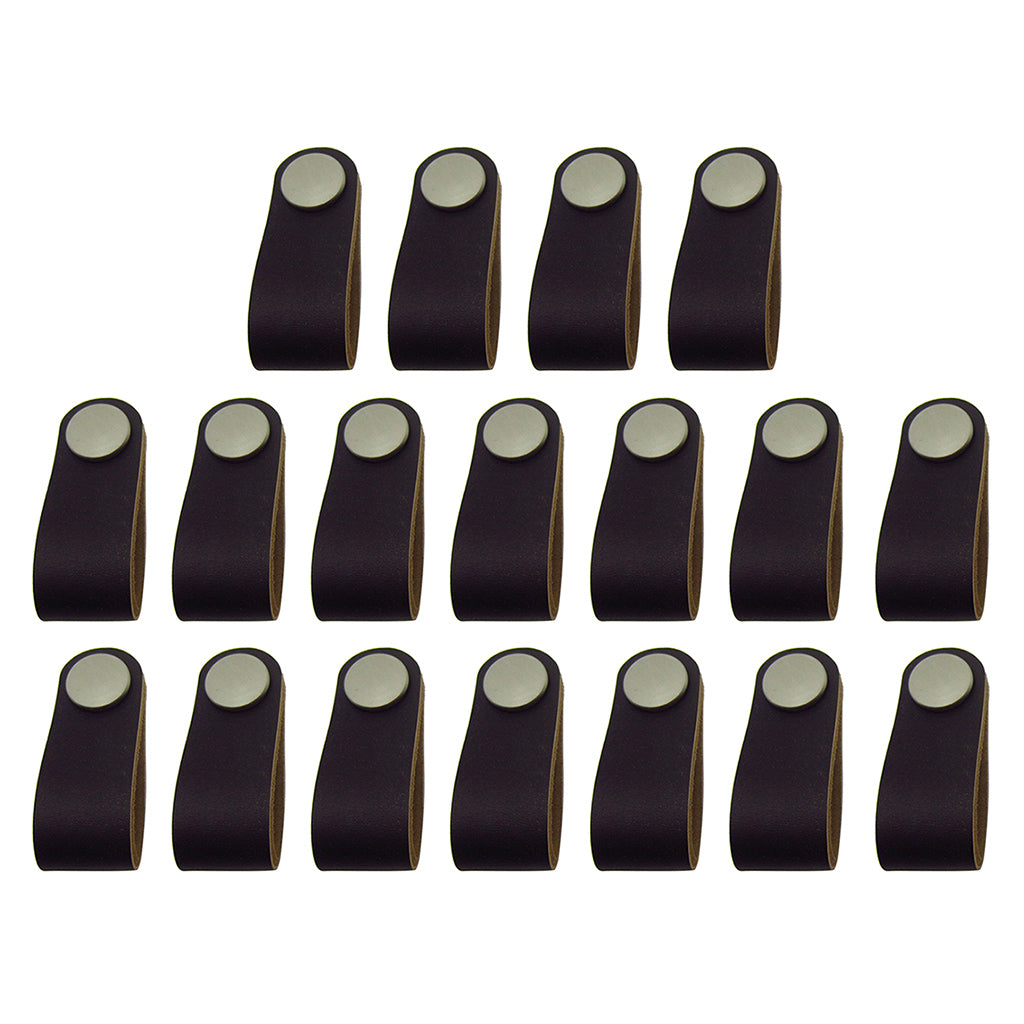 18x Handmade Leather Suitcase Handle Drawer Cabinet Leather Handle Pull Knob