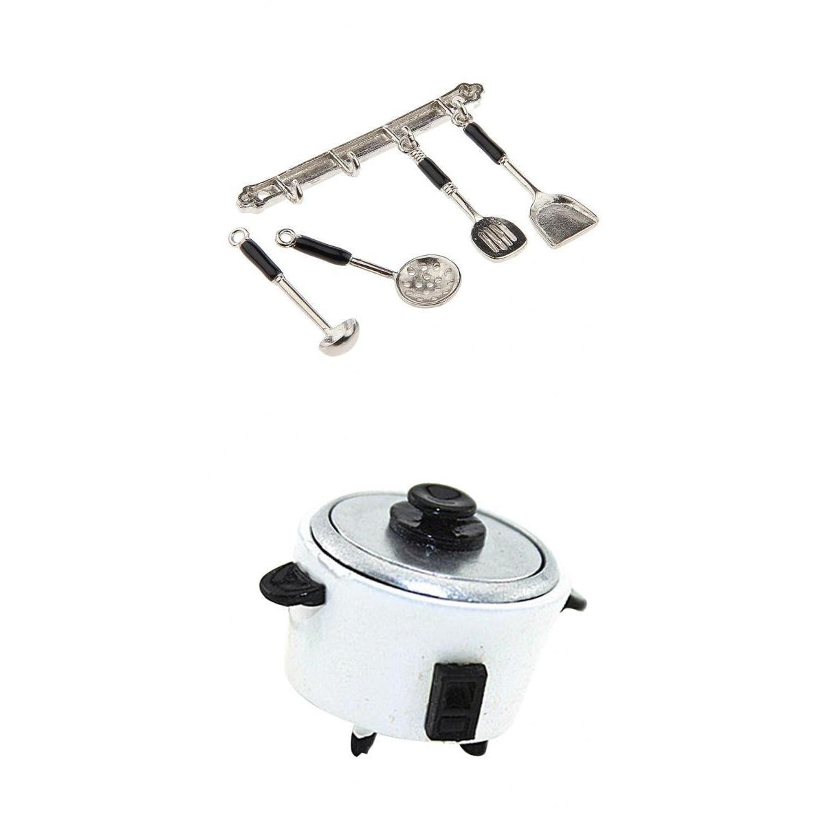 1:12 Dollhouse Miniature Kitchen Electric Cooker Metal Kitchenware Set