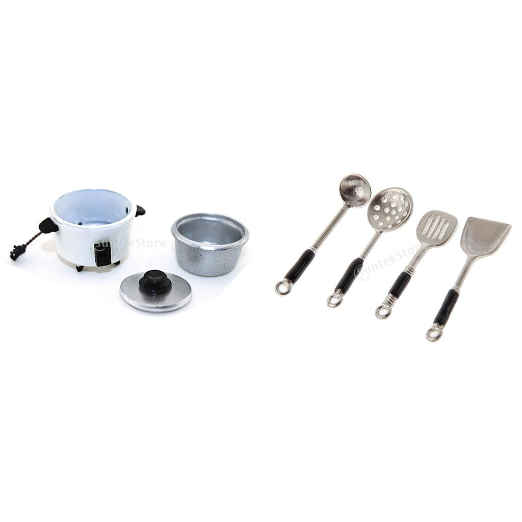 1:12 Dollhouse Miniature Kitchen Electric Cooker Metal Kitchenware Set