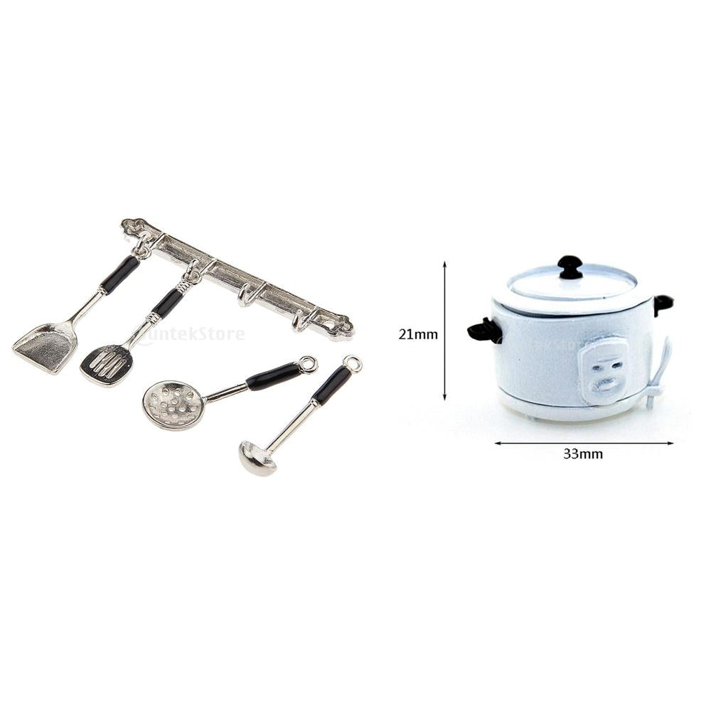 1:12 Dollhouse Miniature Kitchen Electric Cooker Metal Kitchenware Set