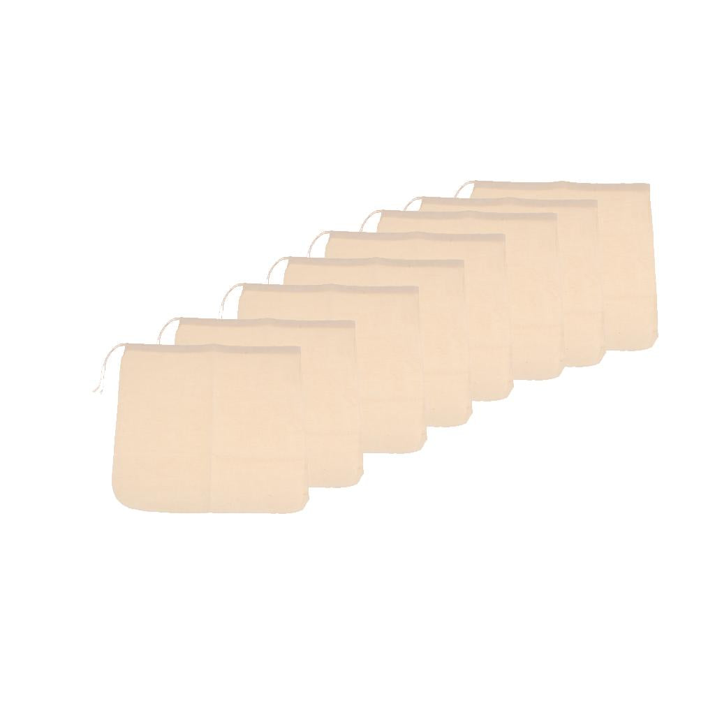 8 Pcs Milk Coffee Juice Reusable Cotton Mesh Strainer Filter Bag 30x30cm