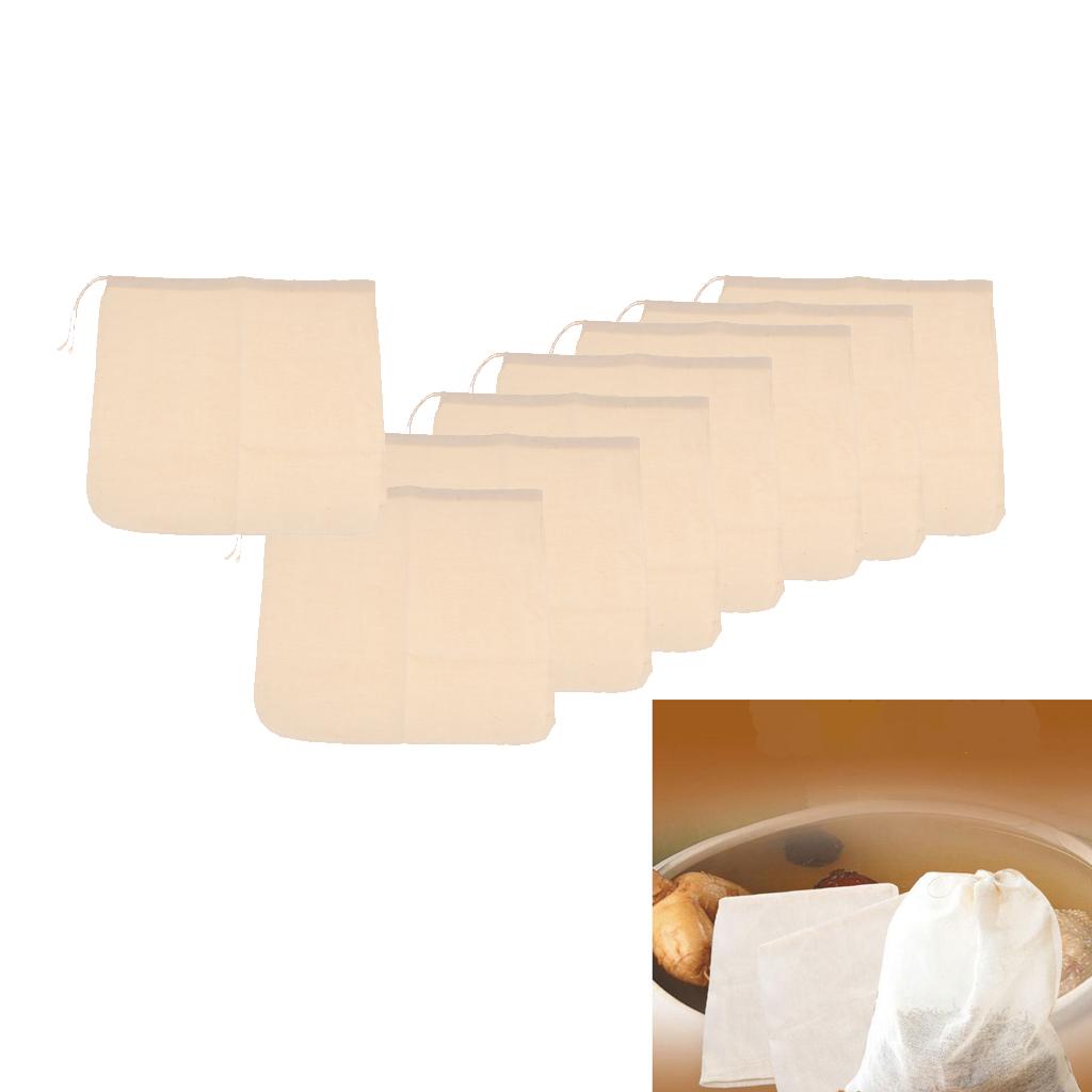 8 Pcs Milk Coffee Juice Reusable Cotton Mesh Strainer Filter Bag 30x30cm