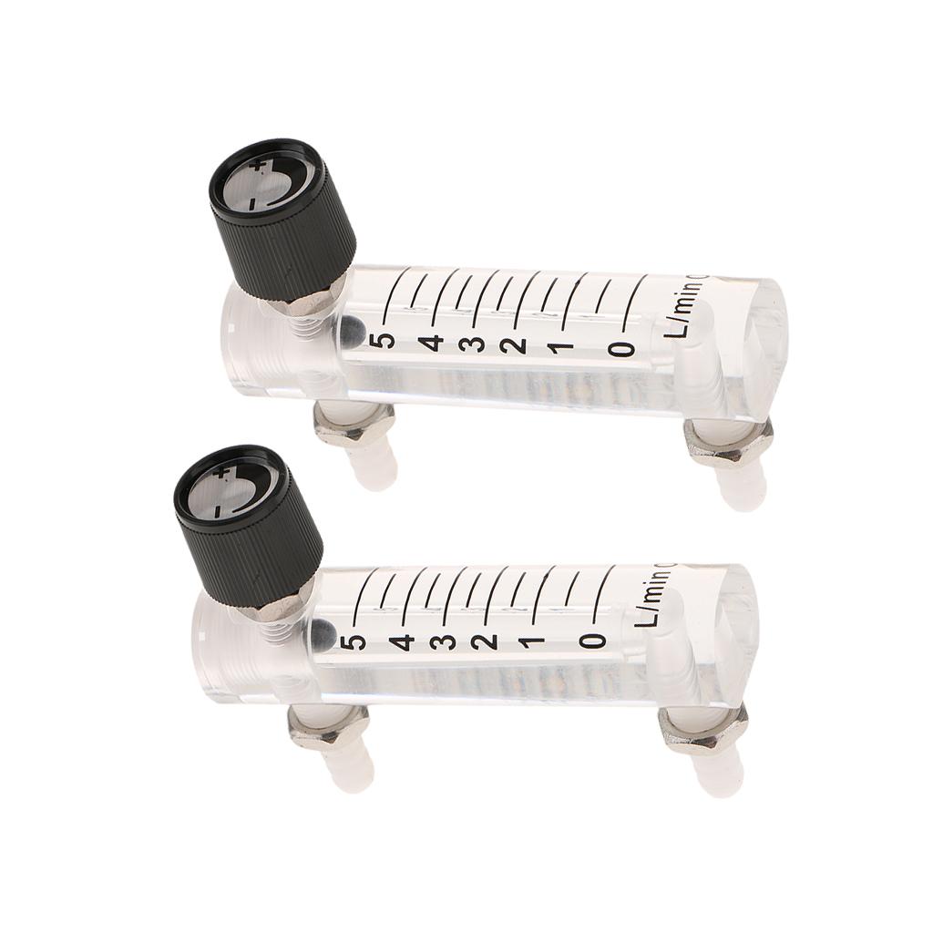 2Pcs Oxygen Flow Meter Flowmeter with Control Valve for Air 1-10LPM